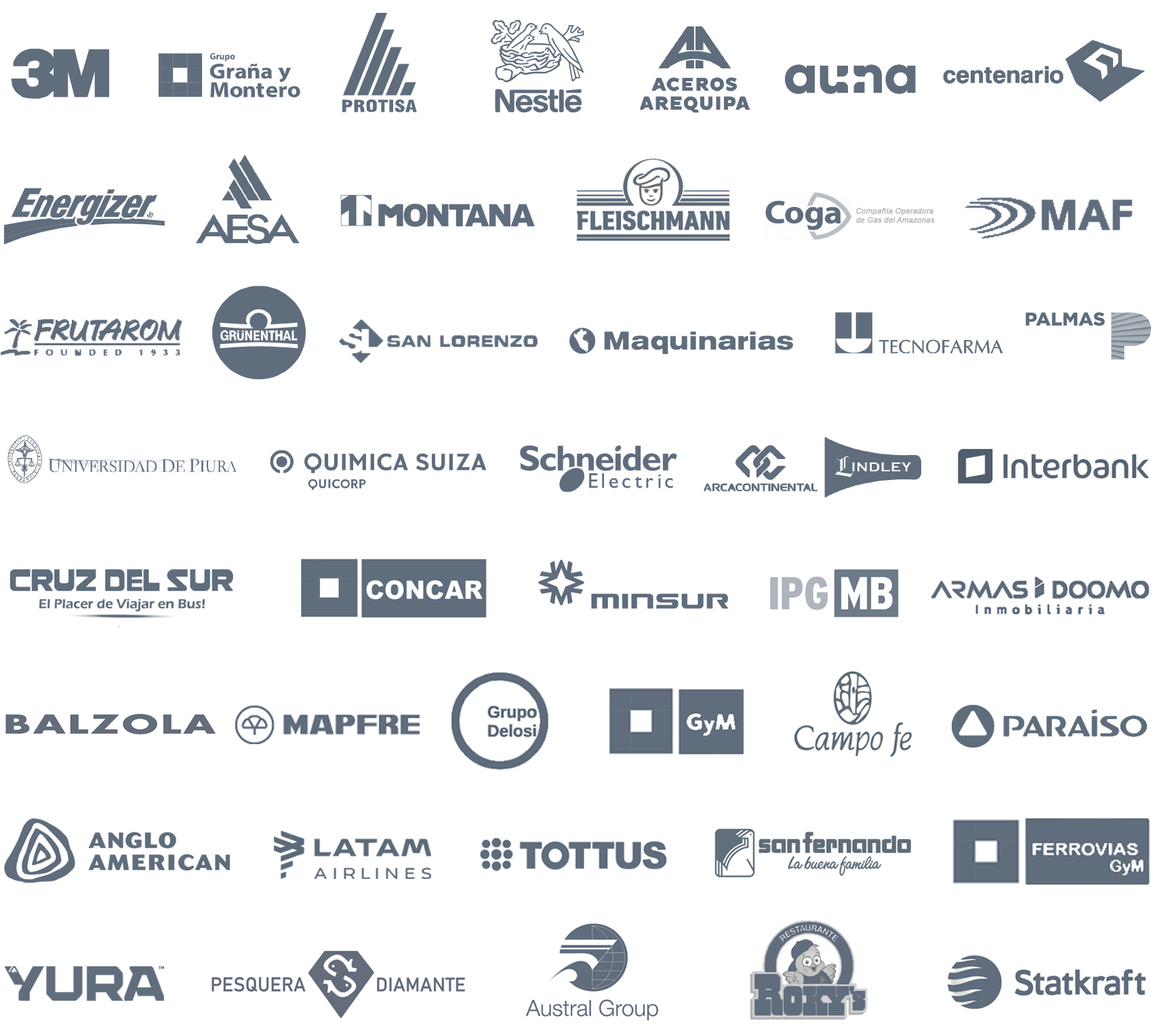 Logos de clientes que han trabajado con Logra